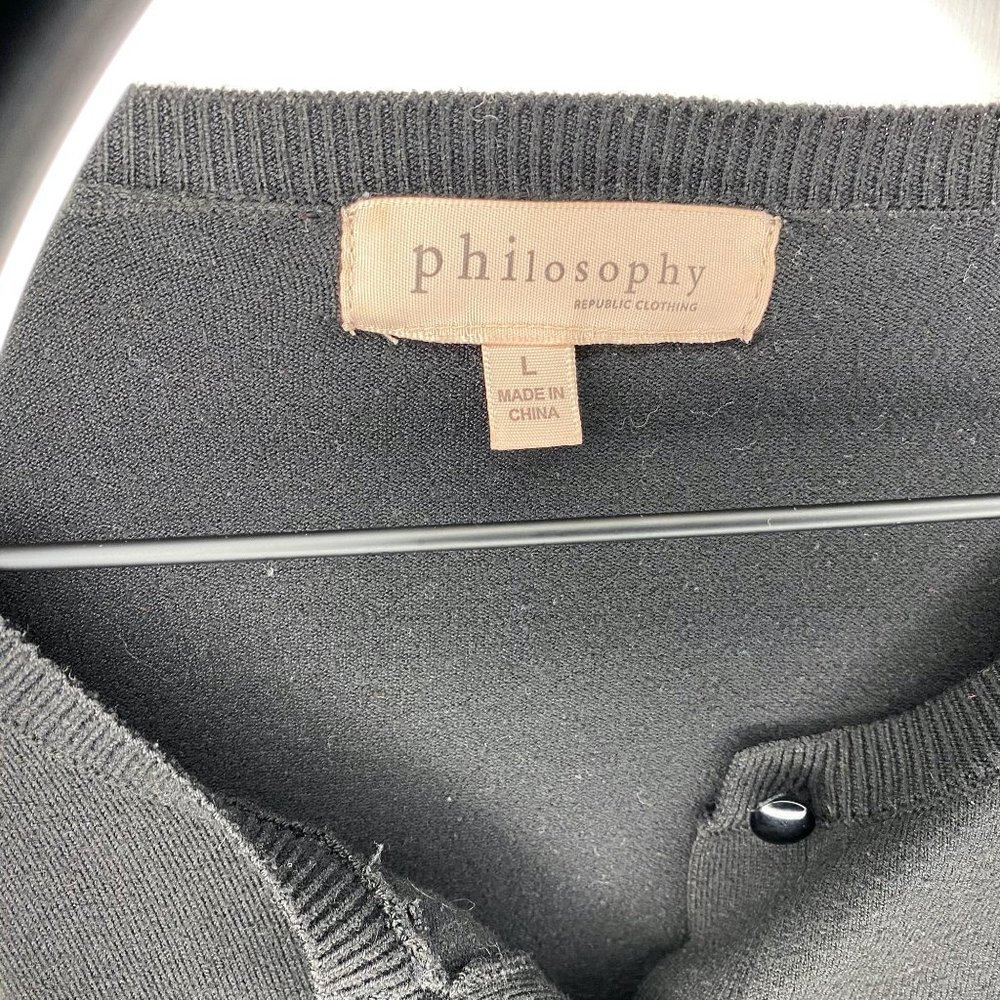 Philosophy Black Knit Button Cardigan Large - Picture 3 of 3